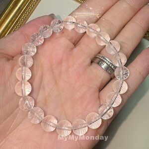 Clear Quartz Bracelet with Hah Taew 8mm